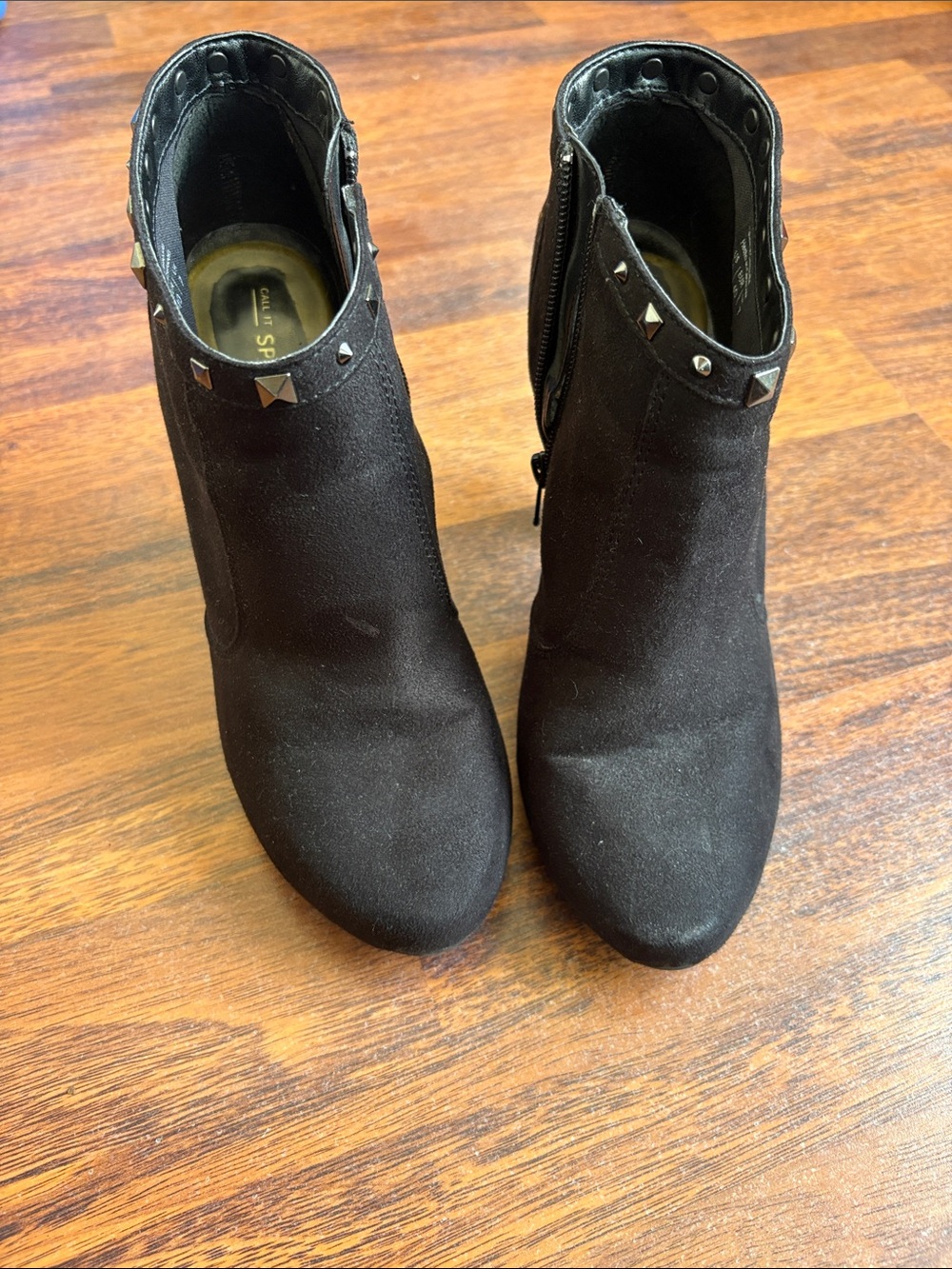 Call It Spring Black Studded Ankle Booties